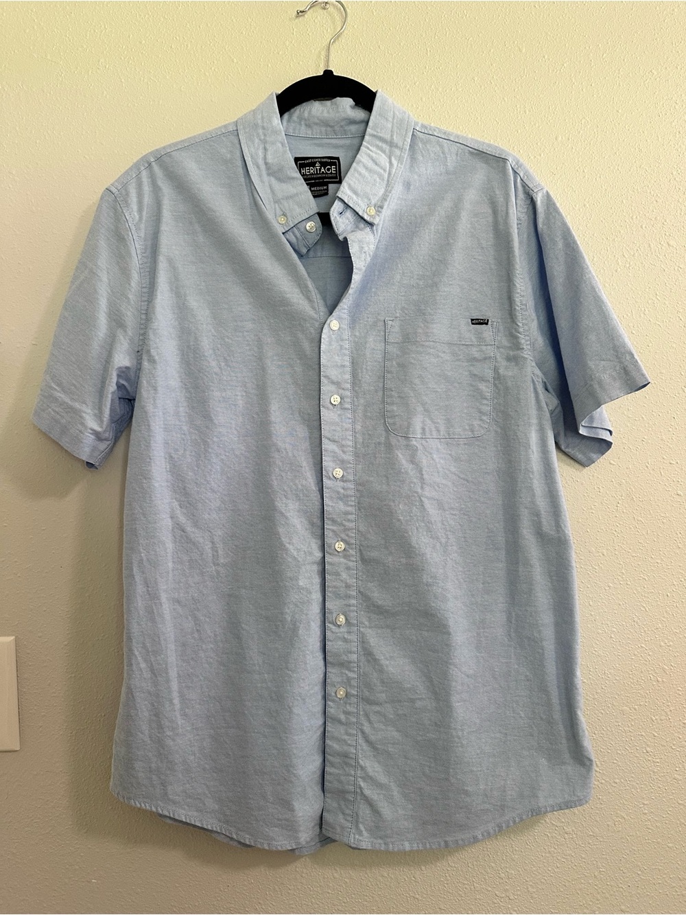 Heritage Pale Blue Short-Sleeve Button-Down Shirt